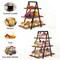 7-Tier Dessert Display Stand with Swing Tray, Rustic Wood and Metal Tiered Serving Platter for Parties & Weddings